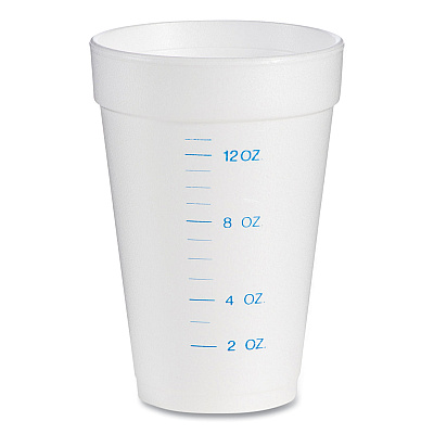 Dart Graduated Foam Medical Cups, 16 oz, White, 25/Pack, 40 Packs/Carton (DCC16J16GRAD)
