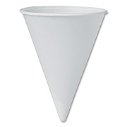 Solo Cone Water Cups, ProPlanet Seal, Cold, Paper, 4.25 oz, Rolled Rim, White, 200/Bag, 25 Bags/Carton (SCC42R2050)