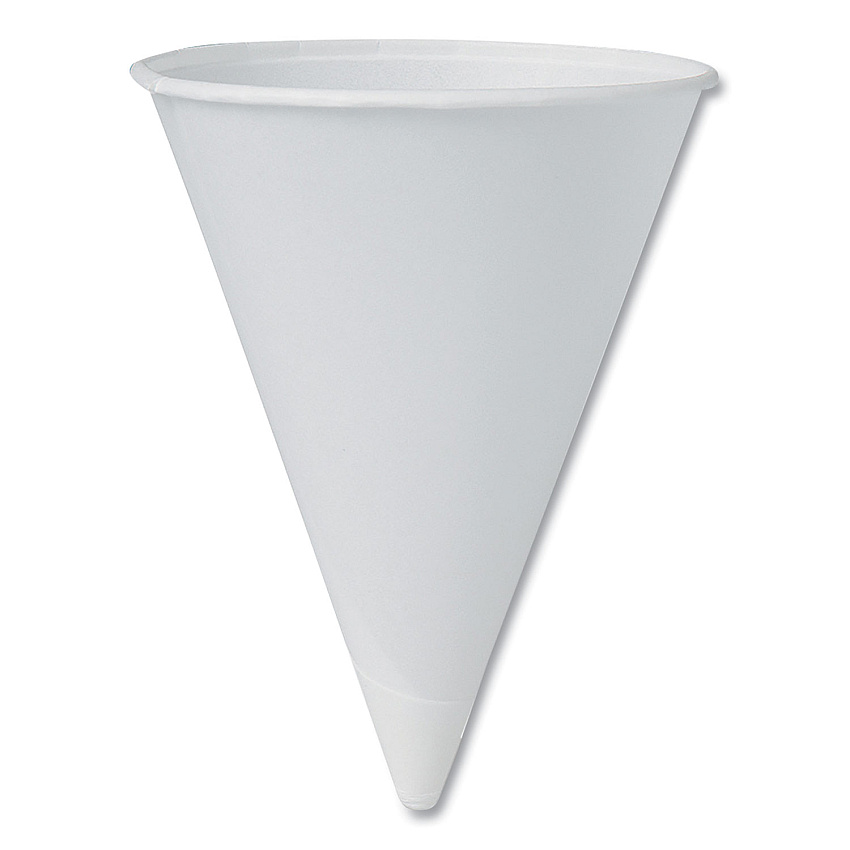 Solo Cone Water Cups, ProPlanet Seal, Cold, Paper, 4.25 oz, Rolled Rim, White, 200/Bag, 25 Bags/Carton (SCC42R2050)