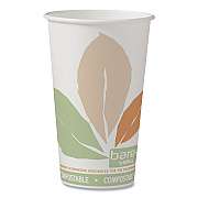 Solo Bare Eco-Forward PLA Paper Hot Cups, 16 oz, Leaf Design, White/Green/Orange, 1,000/Carton (SCC316PLABB)