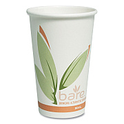Solo Bare Eco-Forward Recycled Content PCF Paper Hot Cups, ProPlanet Seal, 16 oz, Green/White/Beige, 1,000/Carton (SCC316RC)