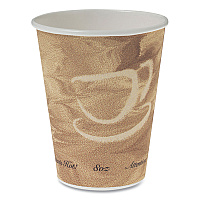 Solo Mistique Polycoated Hot Paper Cups, 8 oz, Printed, Brown, 50/ Sleeve, 20 Sleeves/Carton (SCC378MS)