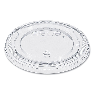 Solo PETE Plastic Flat Cold Cup Lids, Fits 12 oz to 24 oz Cups, Clear, 1,000/Carton (DCC626TP)