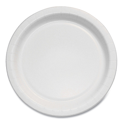 Solo Bare Eco-Forward Clay-Coated Paper Plate, ProPlanet Seal, 6" dia, White/Brown/Green, 1,000/Carton (SCCMP6B)