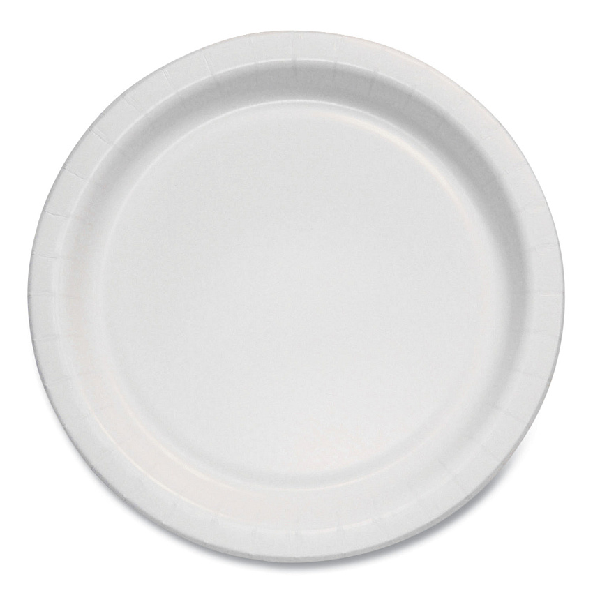 Solo Bare Eco-Forward Clay-Coated Paper Plate, ProPlanet Seal, 6" dia, White/Brown/Green, 1,000/Carton (SCCMP6B)