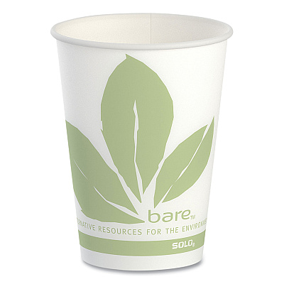 Solo Bare Eco-Forward Paper Cold Cups, ProPlanet Seal, 9 oz, Green/White, 100/Sleeve, 20 Sleeves/Carton (SCCR9BBJD110CT)