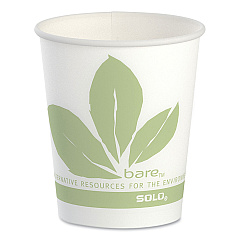 Solo Bare Eco-Forward Paper Cold Cups, ProPlanet Seal, 5 oz, Green/White, 100/Sleeve, 30 Sleeves/Carton (SCCR53BBJD110CT)