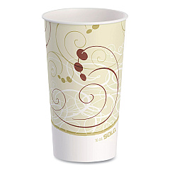 Solo Double Sided Poly (DSP) Paper Cold Cups, 16 oz,  Beige/White, 50/Sleeve, 20 Sleeves/Carton (SCCRP16PSYM)
