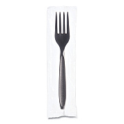 Solo Reliance Mediumweight Cutlery, Fork, Black, 1,000/Carton (SCCRSK10004)
