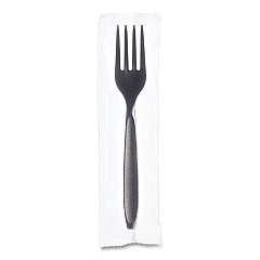 Solo Reliance Mediumweight Cutlery, Fork, Black, 1,000/Carton (SCCRSK10004)