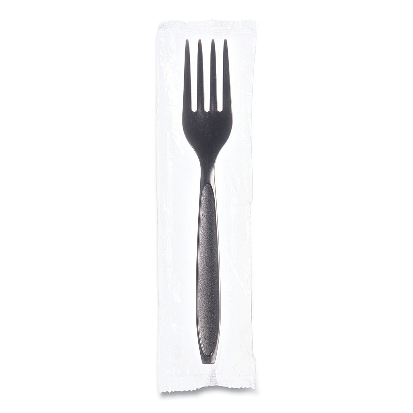 Solo Reliance Mediumweight Cutlery, Fork, Black, 1,000/Carton (SCCRSK10004)