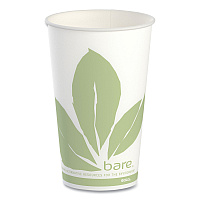 Solo Bare Eco-Forward Paper Cold Cups, ProPlanet Seal, 16 oz, Green/White, 100/Sleeve 10 Sleeves/Carton (SCCRW16BBD110CT)