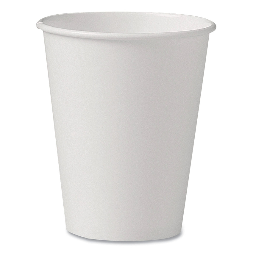 Solo Uncoated Paper Cups, Hot Drink, 8 oz, White, 1,000/Carton (SCCU508NU)