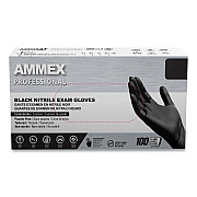AMMEX Professional Nitrile Exam Gloves, Powder-Free, 3 mil, Medium, Black, 100/Box, 10 Boxes/Carton (AXCABNPF44100CT)