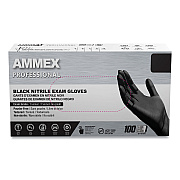 AMMEX Professional Nitrile Exam Gloves, Powder-Free, 3 mil, Large, Black, 100/Box, 10 Boxes/Carton (AXCABNPF46100CT)
