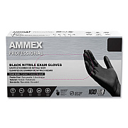 AMMEX Professional Nitrile Exam Gloves, Powder-Free, 3 mil, X-Large, Black, 100/Box, 10 Boxes/Carton (AXCABNPF48100CT)