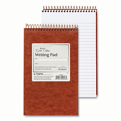 Ampad Gold Fibre Retro Wirebound Writing Pads, Medium/College Rule, Red Cover, 80 White 5 x 8 Sheets (TOP20007)