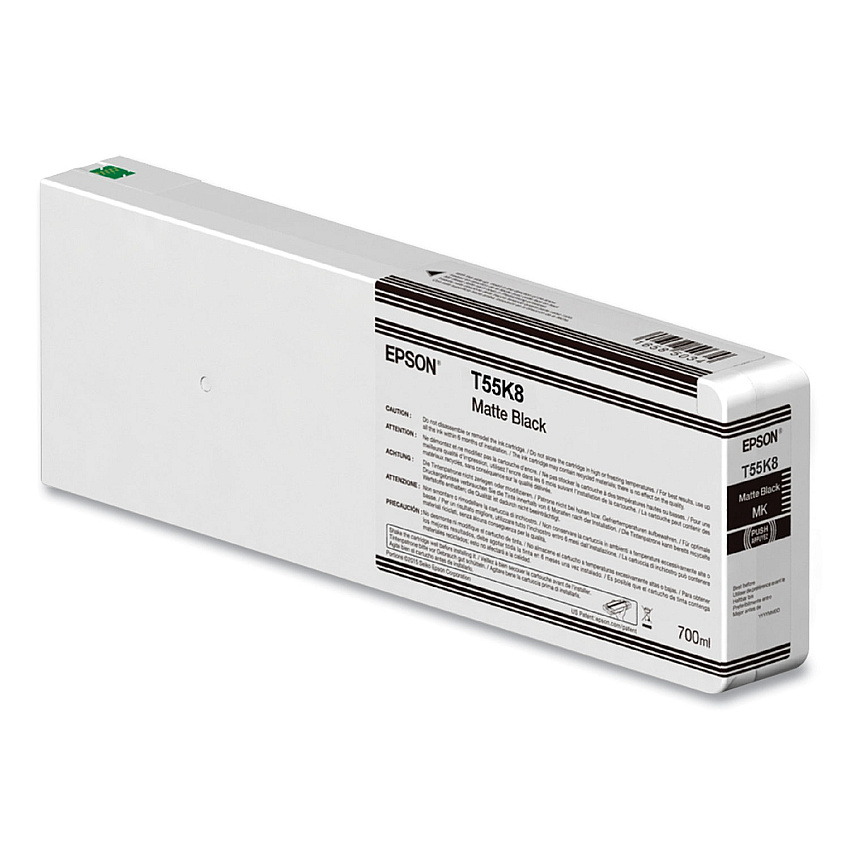 Epson T55K800 (T55K) UltraChrome HD Ink, 700 mL, Matte Black