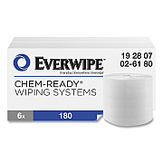 Everwipe Chem-Ready Dry Wipes, 1-Ply, 5 x 2.16, Unscented, White, 180/Roll, 6 Rolls/Carton (TRK192807)