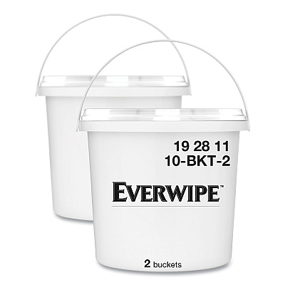 Everwipe High Volume Wet Wipe Centerpull Resealable Bucket , 12 x 12 x 12, White, 2/Carton (TRK192811)