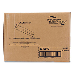 WNA EcoSense Renewable Plant Starch Cutlery, Individually Wrapped, Spoon, 7", 750/Carton (WNAEPS073)