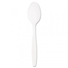 Solo Guildware Extra Heavyweight Plastic Cutlery, Teaspoons, White, 100/Box, 10 Boxes/Carton (GBX7TW)