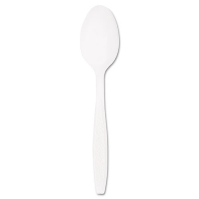 Solo Guildware Extra Heavyweight Plastic Cutlery, Teaspoons, White, 100/Box (GBX7TW0007BX)