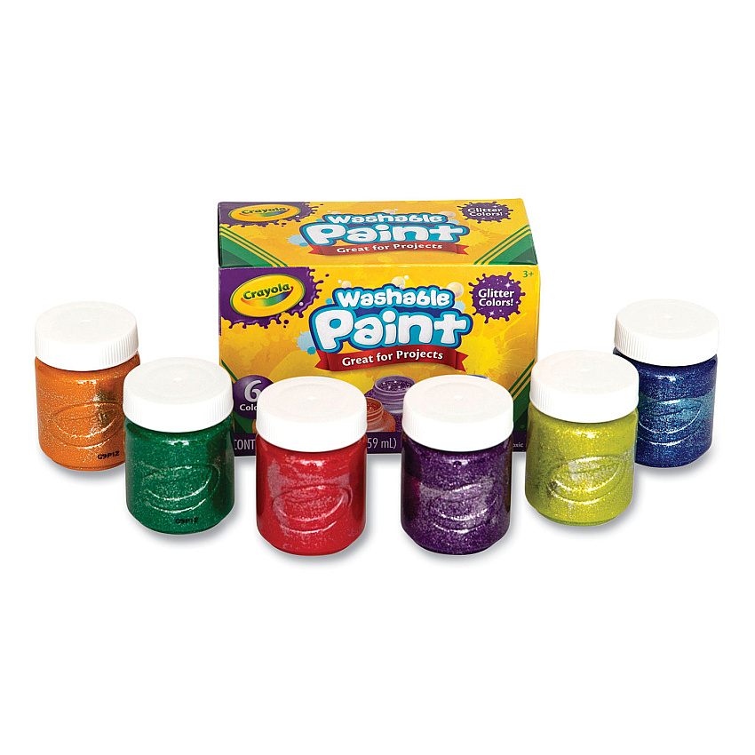 Crayola 6-color Glitter Washable Kids Paint (CYO542400)