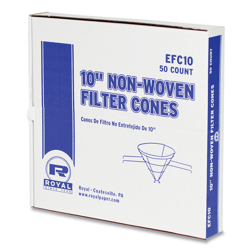 AmerCareRoyal Filter Cones, For Fry Oil, 10" Non-Woven, 500/Carton (RPPEFC10)