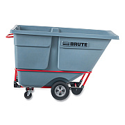 Rubbermaid Commercial BRUTE DURATILT Frame Tilt Truck, Standard Duty, 1 cu yd, 1,200 lb Capacity, Rotomolded Resin/Leakproof Polyethylene, Gray (RCP2192462)