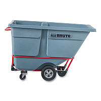 Rubbermaid Commercial BRUTE DURATILT Frame Tilt Truck, Standard Duty, 1 cu yd, 1,200 lb Capacity, Rotomolded Resin/Leakproof Polyethylene, Gray (RCP2192462)