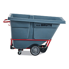 Rubbermaid Commercial BRUTE DURATILT Frame Tilt Truck, Heavy Duty, 0.5 cu yd, 1,400 lb Capacity, Rotomolded Resin/Leakproof Polyethylene, Gray (RCP2192465)