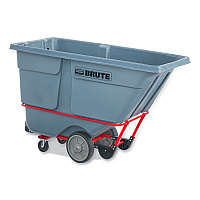 Rubbermaid Commercial BRUTE DURATILT Frame Tilt Truck, Heavy Duty, 1 cu yd, 2,100 lb Capacity, Rotomolded Resin/Leakproof Polyethylene, Gray (RCP2192467)