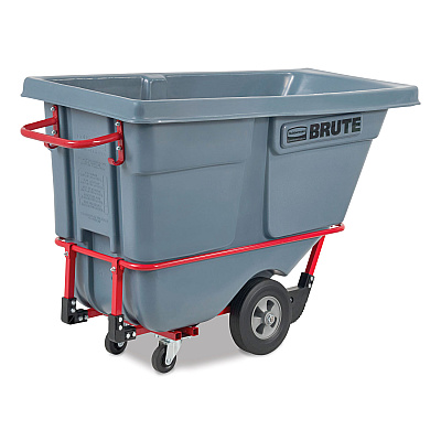 Rubbermaid Commercial BRUTE DURATILT Frame Tilt Truck, Standard Duty, 0.5 cu yd, 850 lb Capacity, Rotomolded Resin/Leakproof Polyethylene, Gray (RCP2192466)