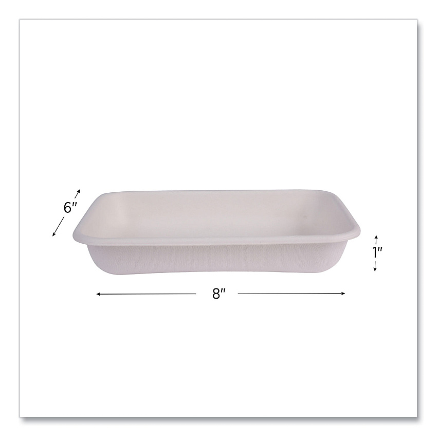 Eco-Products Vanguard Worldview Renewable and Compostable Sugarcane Take-Out Containers, 24 oz, 8 x 6 x 1, White, Sugarcane, 400/Carton (ECOEPSCRC24NFA)