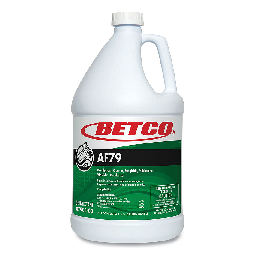 Betco AF79 Disinfectant Cleaner, Citrus Scent, 1 gal Bottle, 4/Carton (BET790400)