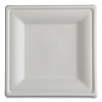 Eco-Products Vanguard Renewable and Compostable Sugarcane Plates, 10 x 10, White, 250/Carton (ECOEPP023NFA)