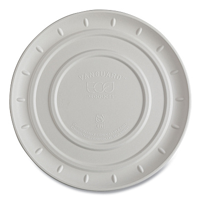 Eco-Products Vanguard Molded Fiber Pizza Tray, 16" dia, White, Sugarcane, 50/Carton (ECOEPSCPTR16NFA)