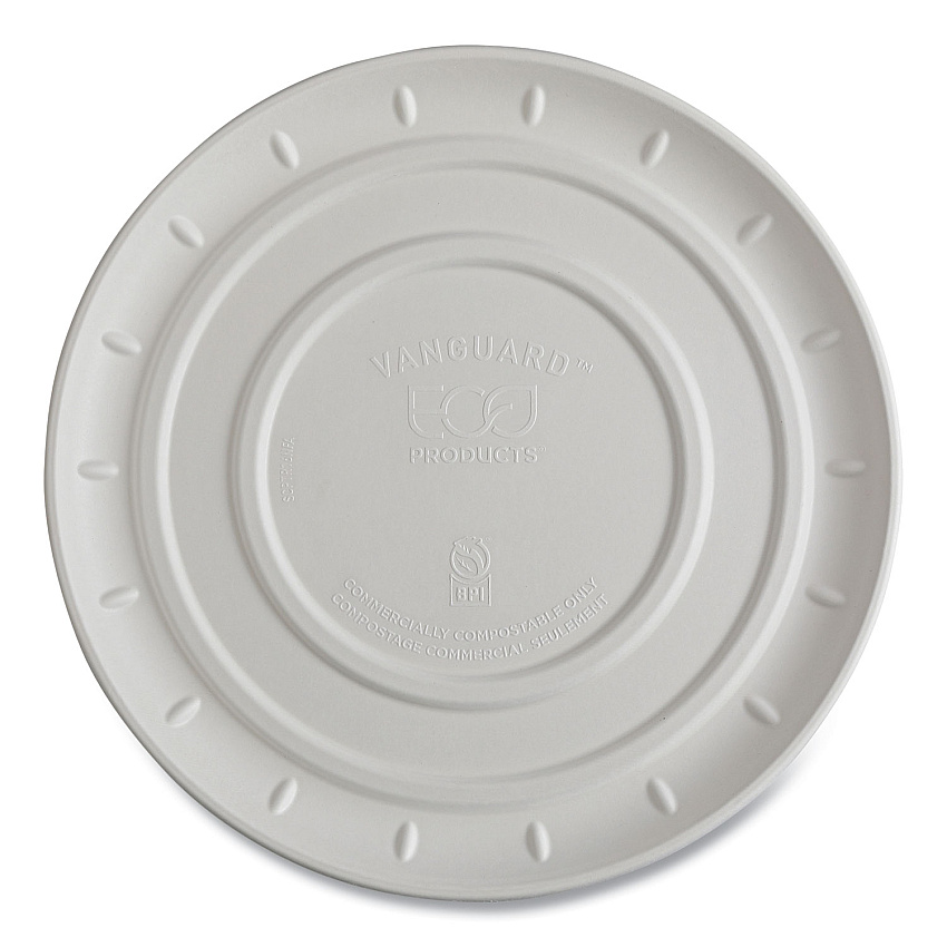 Eco-Products Vanguard Molded Fiber Pizza Tray, 16" dia, White, Sugarcane, 50/Carton (ECOEPSCPTR16NFA)