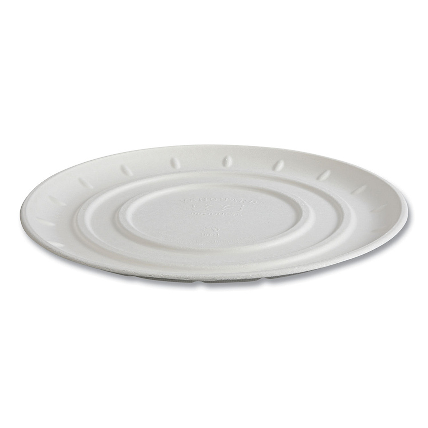 Eco-Products Vanguard Molded Fiber Pizza Tray, 14" dia, White, Sugarcane, 50/Carton (ECOEPSCPTR14NFA)