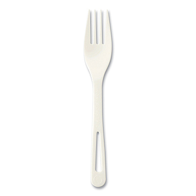 World Centric Cutlery Dispenser Refills, Fork, White, 100/Bag, 10 Bags/Carton (WORFOPS6DP)