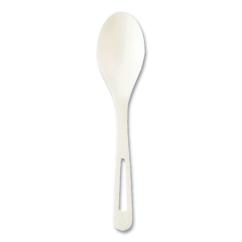 World Centric Cutlery Dispenser Refills, Spoon, White, 100/Bag, 10 Bags/Carton (WORSPPS6DP)