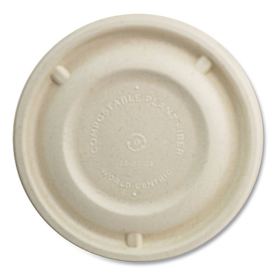 World Centric Fiber Lids for Bowls, 4.7" dia, Paper, 500/Carton (WORBBLSC12NLF)