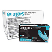 GloveWorks by AMMEX Industrial Nitrile Gloves, Powder-Free, 5 mil, Blue, Large, 100 Gloves/Box, 10 Boxes/Carton (AXCINPF46100)