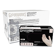 GloveWorks by AMMEX Latex Disposable Gloves, Powder-Free, 4 mil, X-Large, Ivory, 100 Gloves/Box, 10 Boxes/Carton (AXCTLF48100)