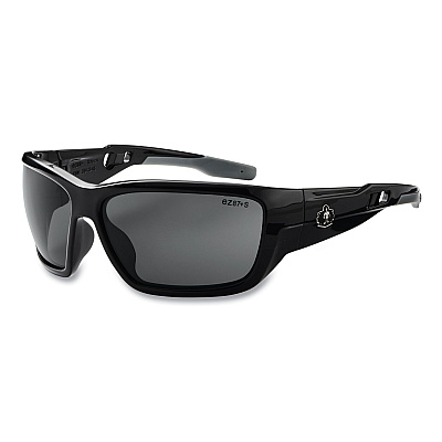 ergodyne Skullerz BALDR Safety Glasses, Black Nylon Impact Frame, Polarized Smoke Polycarbonate Lens (EGO57031)