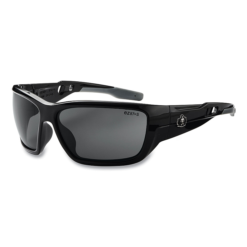 ergodyne Skullerz BALDR Safety Glasses, Black Nylon Impact Frame, Polarized Smoke Polycarbonate Lens (EGO57031)