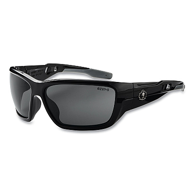 ergodyne Skullerz BALDR Safety Glasses, Black Nylon Impact Frame, Smoke Polycarbonate Lens (EGO57030)