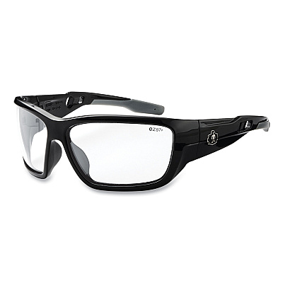 ergodyne Skullerz BALDR Safety Glasses, Black Nylon Impact Frame, Clear Polycarbonate Lens (EGO57000)