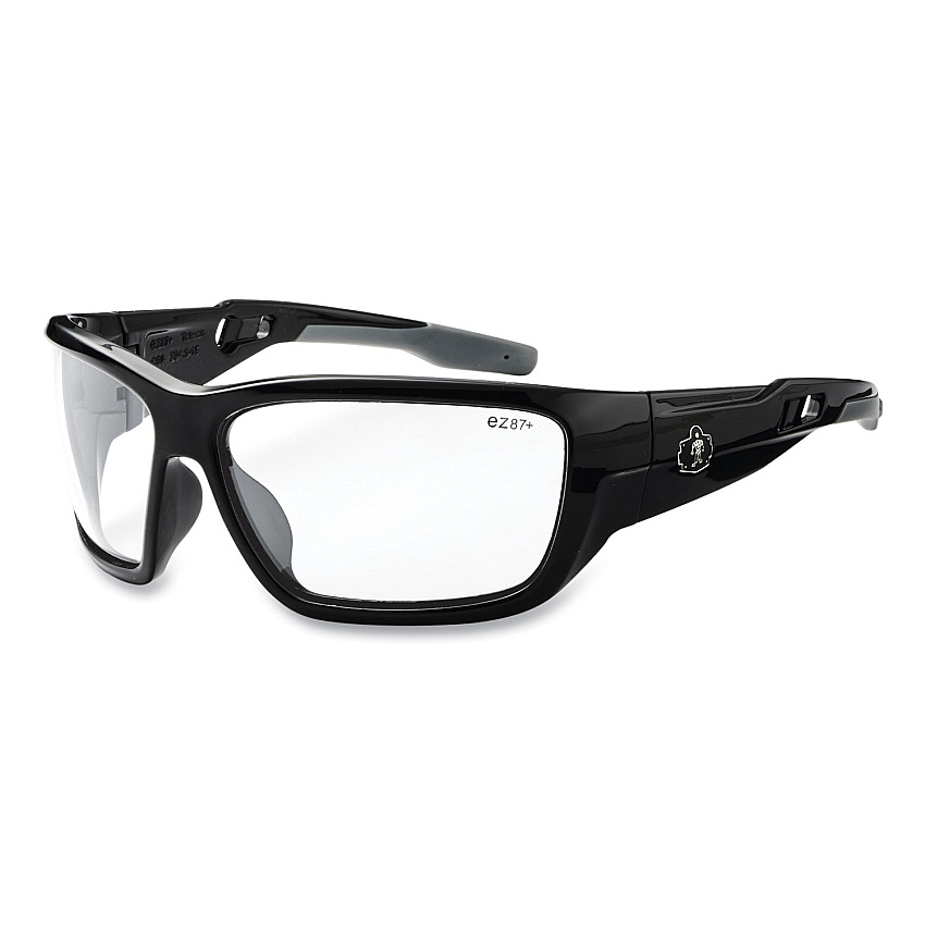 ergodyne Skullerz BALDR Safety Glasses, Black Nylon Impact Frame, Clear Polycarbonate Lens (EGO57000)